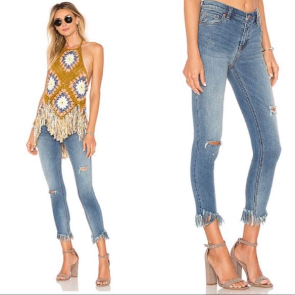 FREE PEOPLE GREAT HEIGHTS FRAYED SKINNY JEAN